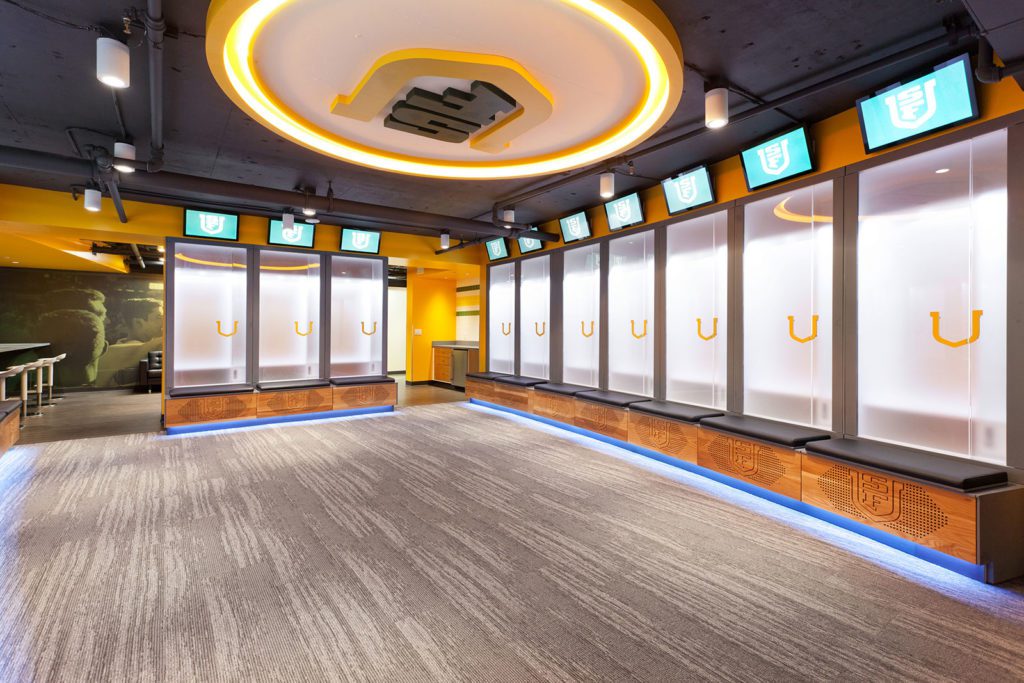 The University of San Francisco solid surface basketball lockers by Shield