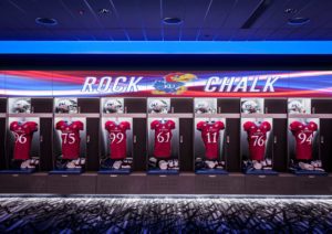 KU football solid surface lockers by Shield