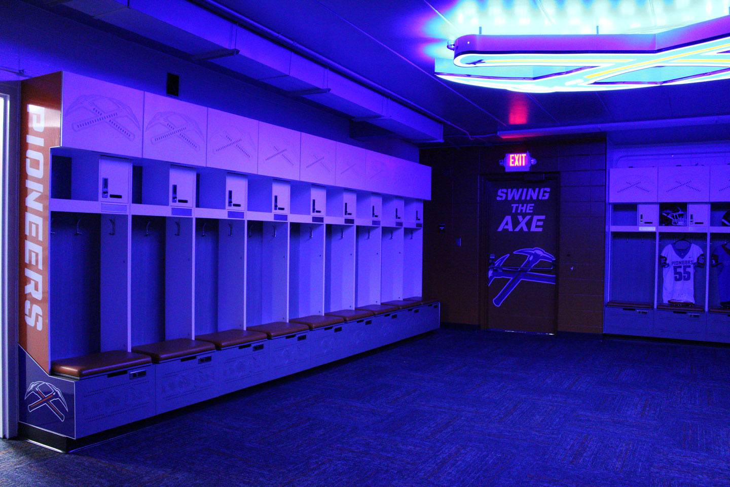 UW-Platteville Pioneer Football Lockers | SHIELD Lockers
