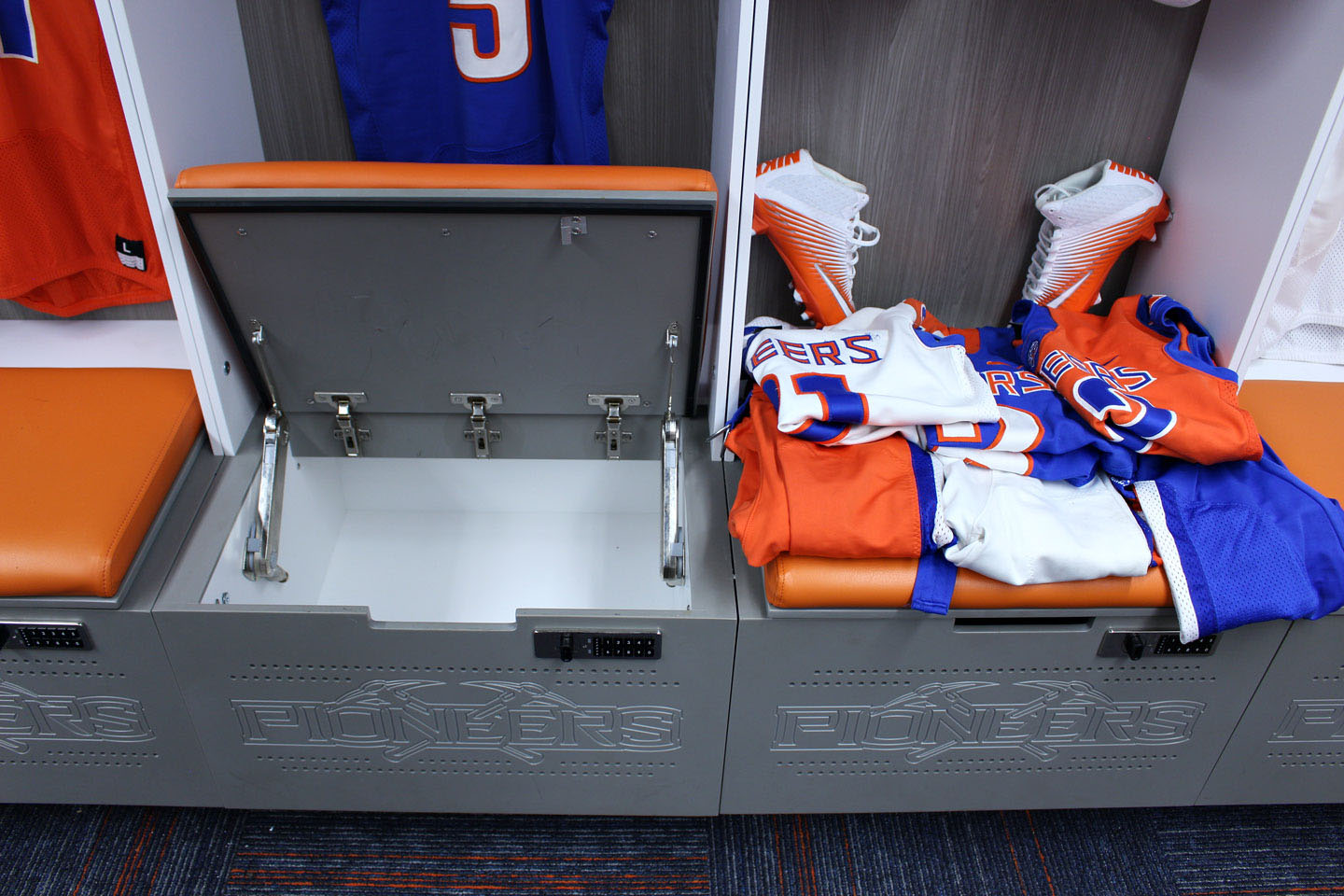 UW-Platteville Pioneer Football Lockers | SHIELD Lockers